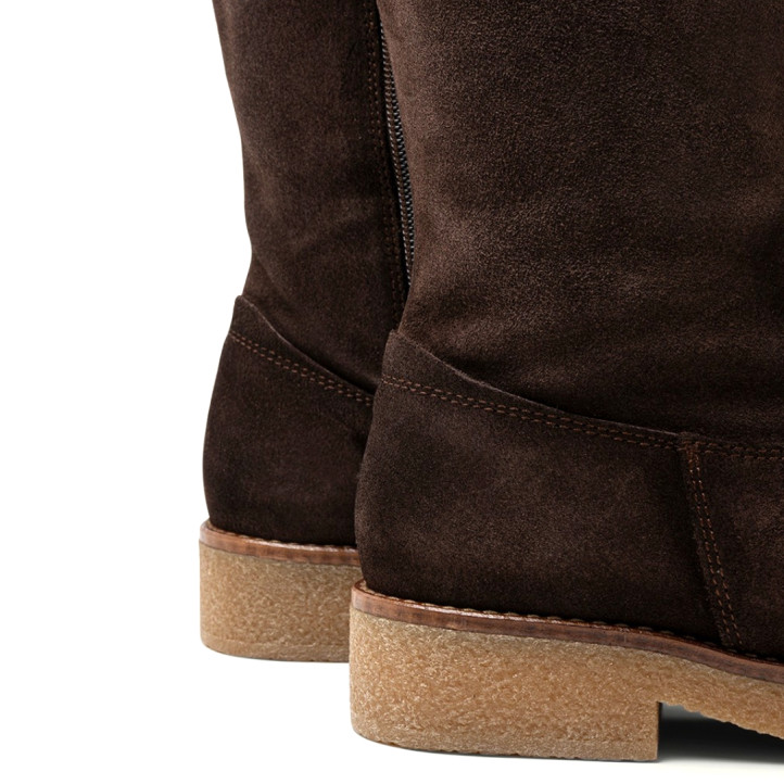 Botas Porronet ALTAS DE PIEL CUERO CON CREMALLERA ÁGATA - Querol online