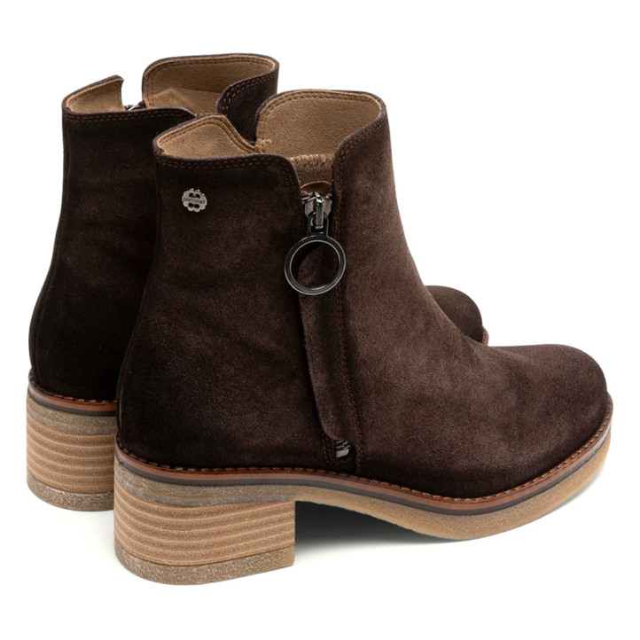 Botins Porronet DE PELL MOKA AMB CREMALLERA DIANA - Querol online