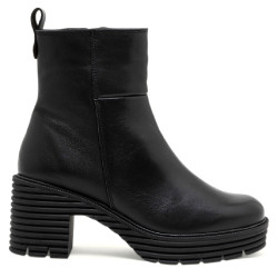 Botins Porronet DE PELL AMB CREMALLERA NEGRA MARTA