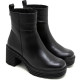 Botines Porronet DE PIEL CON CREMALLERA NEGRA MARTA - Querol online