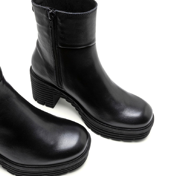 Botines Porronet DE PIEL CON CREMALLERA NEGRA MARTA - Querol online