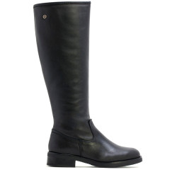 BOTAS ALTAS DE PIEL NEGRA CON CREMALLERA BELÉN PORRONET - Querol online