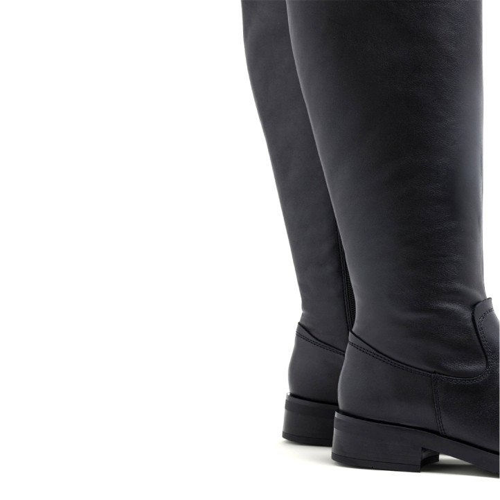 BOTAS ALTAS DE PIEL NEGRA CON CREMALLERA BELÉN PORRONET - Querol online