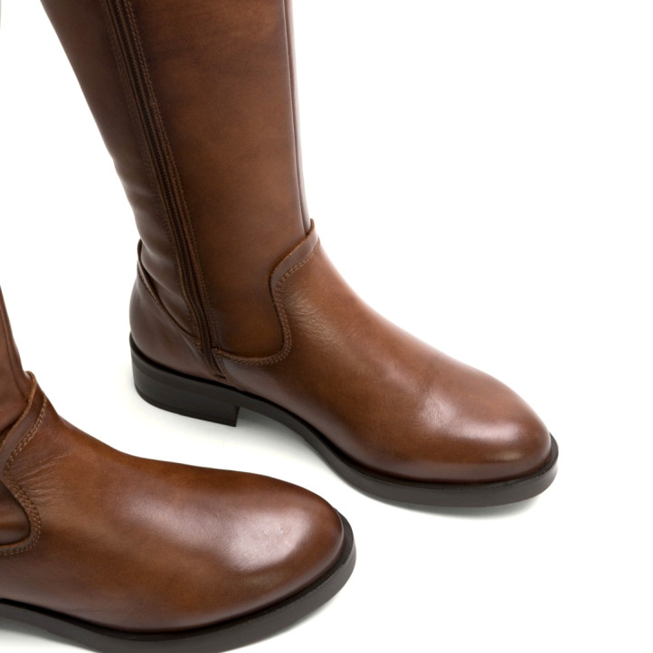 BOTAS ALTAS DE PIEL CUERO CON CREMALLERA BELÉN PORRONET - Querol online