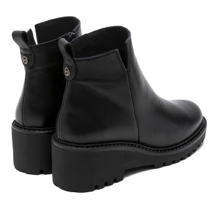 BOTINES DE PIEL CON CUÑA Y CREMALLERA NEGRA ELENA PORRONET - Querol online