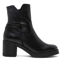 BOTINES DE PIEL CON CREMALLERA NEGRO MOLLY PORRONET - Querol online