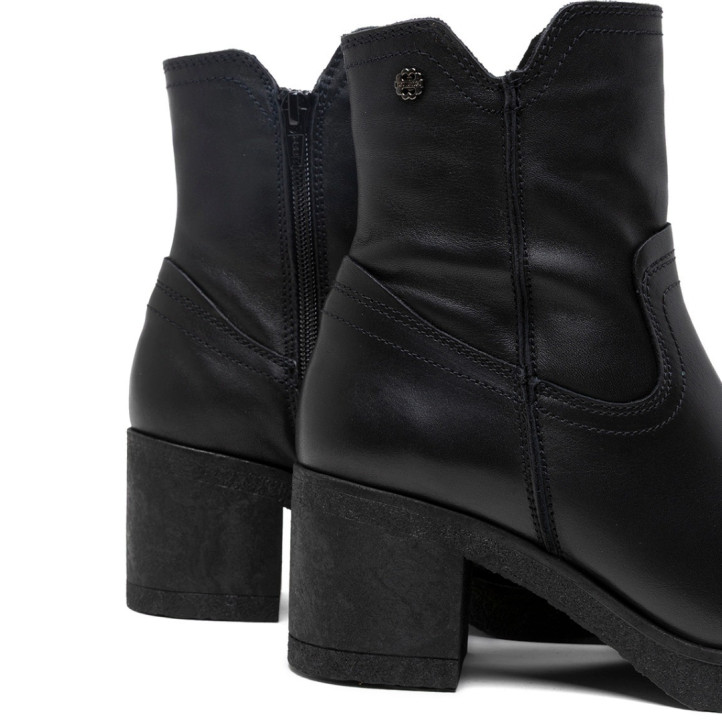 BOTINES DE PIEL CON CREMALLERA NEGRO MOLLY PORRONET - Querol online