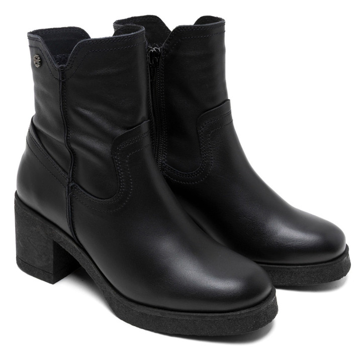 BOTINES DE PIEL CON CREMALLERA NEGRO MOLLY PORRONET - Querol online