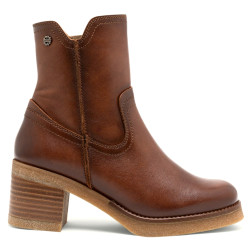 BOTINES DE PIEL CON CREMALLERA CUERO MOLLY PORRONET - Querol online