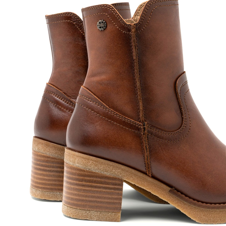 BOTINES DE PIEL CON CREMALLERA CUERO MOLLY PORRONET - Querol online