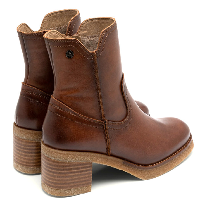 BOTINES DE PIEL CON CREMALLERA CUERO MOLLY PORRONET - Querol online