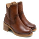 BOTINES DE PIEL CON CREMALLERA CUERO MOLLY PORRONET - Querol online
