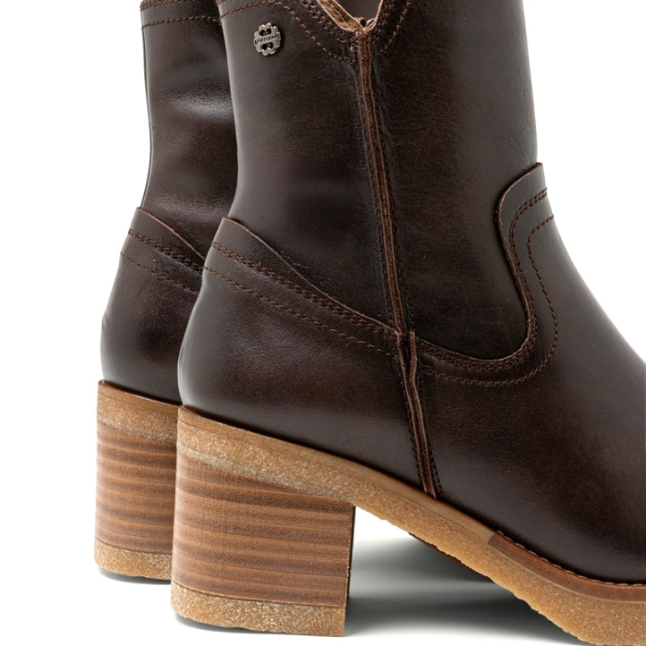 BOTINES DE PIEL CON CREMALLERA MOKA MOLLY PORRONET - Querol online