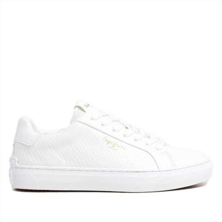 Zapatillas urban Pepe Jeans candem rum blancas con material efecto serpiente - Querol online