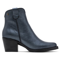 BOTINES COWBOY DE PIEL METALIZADA PLOMO FÁTIMA PORRONET - Querol online