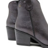 BOTINES COWBOY DE PIEL METALIZADA MOKA CON CREMALLERA FÁTIMA PORRONET