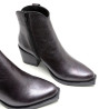 BOTINES COWBOY DE PIEL METALIZADA MOKA CON CREMALLERA FÁTIMA PORRONET