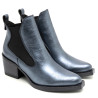 BOTINES COWBOY DE PIEL METALIZADA PLOMO CON ELÁSTICOS FANNY PORRONET