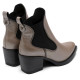 BOTINES COWBOY DE PIEL PLATINO METALIZADA FANNY PORRONET - Querol online
