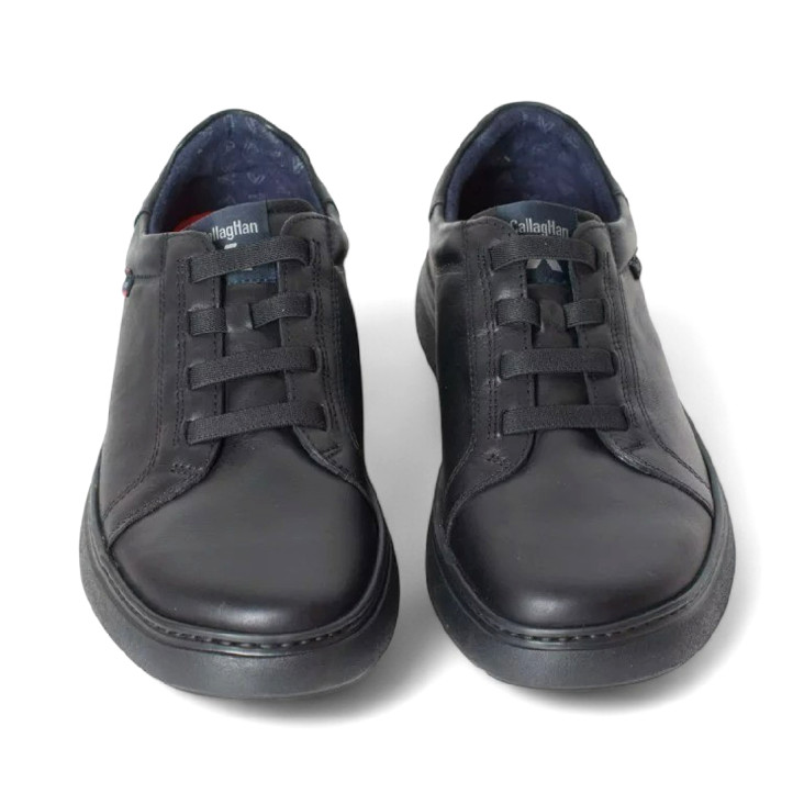 Zapatos sport Callaghan adaptable negros con cordones elásticos - Querol online