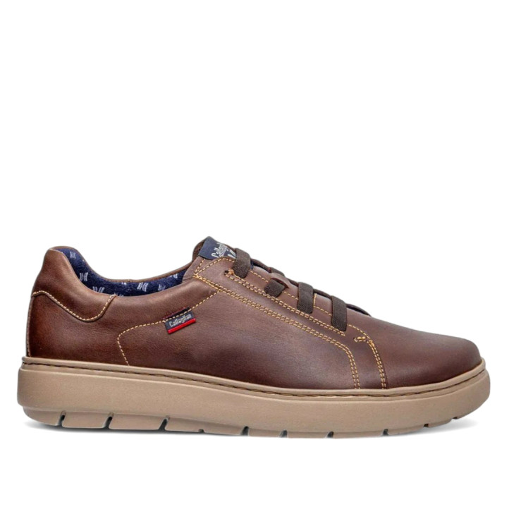 Zapatos sport Callaghan adaptable marrones con cordones elásticos - Querol online