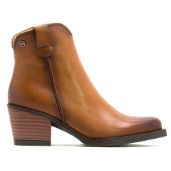 BOTINES COWBOY DE PIEL CUERO CON CREMALLERA FRIDA PORRONET - Querol online