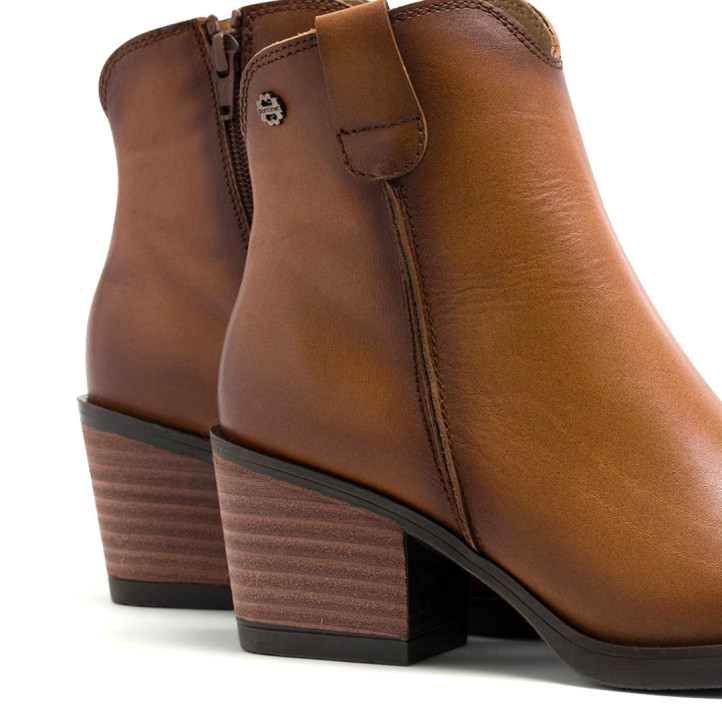 BOTINES COWBOY DE PIEL CUERO CON CREMALLERA FRIDA PORRONET - Querol online