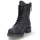 Botines planos Coronel Tapioca negros de piel con cordones, cremallera lateral y lengüeta alta - Querol online