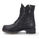 Botines planos Coronel Tapioca negros de piel con cordones, cremallera lateral y lengüeta alta - Querol online