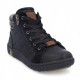 Botines planos Coronel Tapioca negros con cremallera exterior y cordones y cuello de punto - Querol online