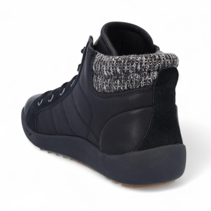 Botins plans Coronel Tapioca negres amb cremallera exterior i cordons i coll de punt - Querol online