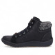 Botines planos Coronel Tapioca negros con cremallera exterior y cordones y cuello de punto - Querol online