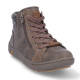 Botines planos Coronel Tapioca taupe con cremallera exterior y cordones y cuello de punto - Querol online
