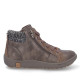 Botines planos Coronel Tapioca taupe con cremallera exterior y cordones y cuello de punto - Querol online