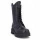 Botins plataforma Coronel Tapioca negres de pell amb cremallera i cordons waterproof - Querol online