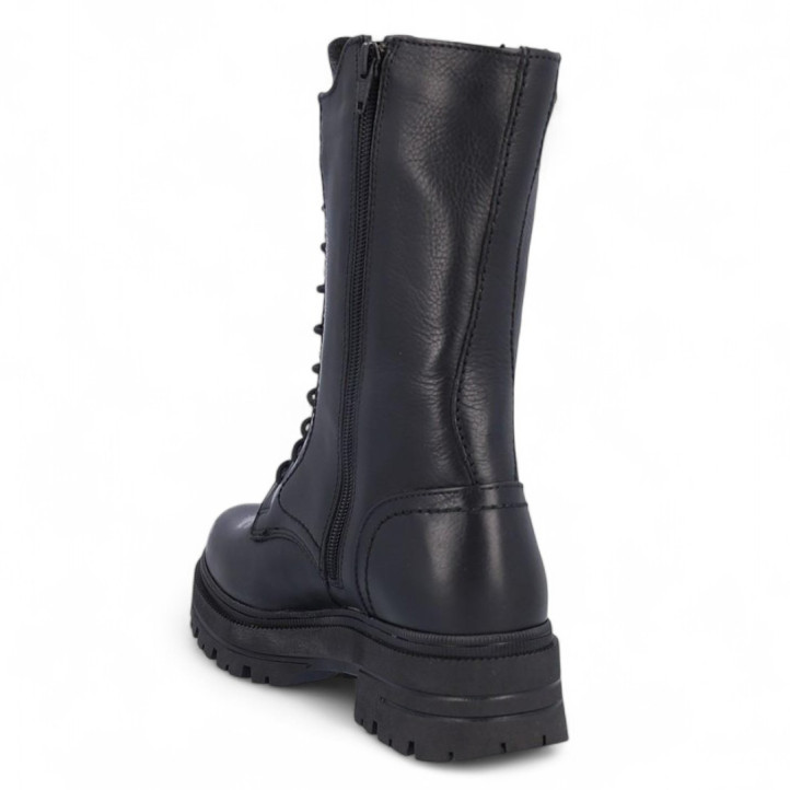Botines plataforma Coronel Tapioca negros de piel con cremallera y cordones waterproof - Querol online