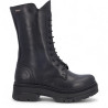 Botins plataforma Coronel Tapioca negres de pell amb cremallera i cordons waterproof