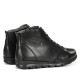 Botines planos Fluchos susan negros de piel con cordones elásticos y tachuela decorativa - Querol online