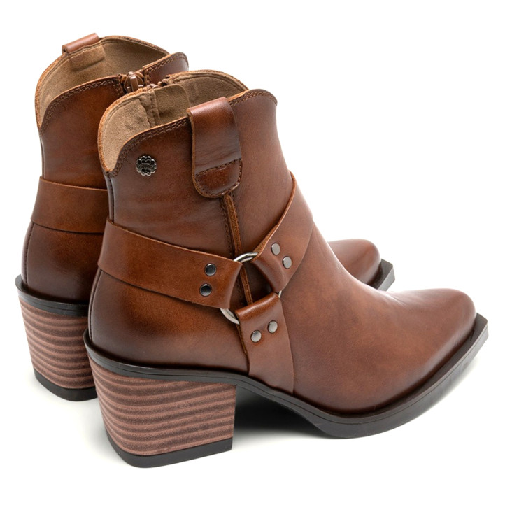 BOTINES COWBOY DE PIEL CUERO CON CREMALLERA FABIANA PORRONET - Querol online