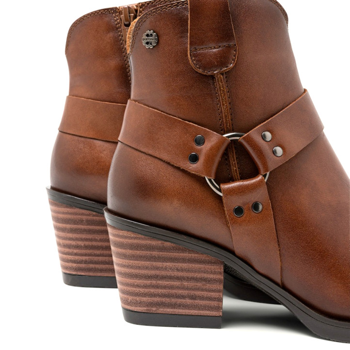 BOTINES COWBOY DE PIEL CUERO CON CREMALLERA FABIANA PORRONET - Querol online