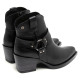 BOTINES COWBOY DE PIEL NEGRO CON CREMALLERA FABIANA PORRONET - Querol online