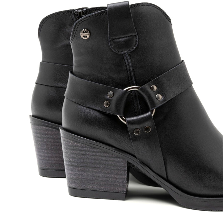 BOTINES COWBOY DE PIEL NEGRO CON CREMALLERA FABIANA PORRONET - Querol online