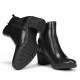 Botines tacón Fluchos nydia negros de piel con detalle decorativo - Querol online