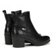 Botines tacón Fluchos nydia negros de piel con detalle decorativo - Querol online