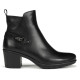 Botines tacón Fluchos nydia negros de piel con detalle decorativo - Querol online