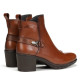 Botines tacón Fluchos nydia marrones de piel con detalle decorativo - Querol online
