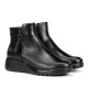 Botines planos Fluchos live negros de piel con suela con textura - Querol online