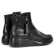 Botines planos Fluchos live negros de piel con suela con textura - Querol online