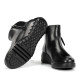 Botines planos Fluchos live negros de piel con suela con textura - Querol online