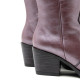 BOTAS COWBOY DE PIEL BURDEOS METAL FABILA PORRONET - Querol online